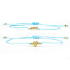 2Pcs 2 Styles Bohemian Brass Beads Braided Bead Bracelets BT1454-6-1
