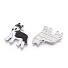 Rack Plating Alloy Enamel Dog Pendants PALLOY-T075-157A-2