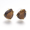 Natural & Synthetic Gemstone Stud Earrings EJEW-L196-03-2