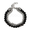 Natural Silver Leaf Jasper Round Beads Multi-strand Bracelets BJEW-D330-02P-07-4