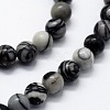 Natural Black Silk Stone/Netstone Beads Strands X-G-I199-11-10mm-3