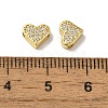 Brass Micro Pave Cubic Zirconia Beads KK-H487-03G-3