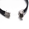 Jewelry Black Color PU Leather Cord Bracelets BJEW-G467-14-3