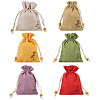 24Pcs 6 Colors Flower Printed Cloth Drawstring Bags ABAG-CA0001-22B-1