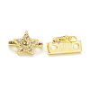 Rack Plating Brass Pave Cubic Zirconia Slide Charms KK-G464-02G-1