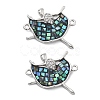 Rack Plating Brass Micro Pave Clear Cubic Zirconia Dancer Links Connector Charms KK-K380-14P-01-1