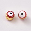 Alloy Enamel European Beads X-ENAM-WH0047-14L-2