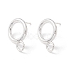 304 Stainless Steel Stud Earring Findings X-STAS-P308-02A-S-1