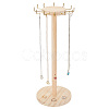 Round Wood Jewelry Necklace Display Organizer Hanging Tower Rack NDIS-WH0017-04-1