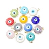 Handmade Evil Eye Lampwork Pendants LAMP-F031-03G-1