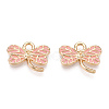 Light Gold Plated Alloy Pendants X-ENAM-T009-69D-RS-2