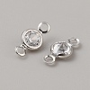 Brass Pave Clear Cubic Zirconia Connector Charms ZIRC-K088-20P-2