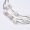 Waxed Cord Tiered Necklace NJEW-P185-A05-2