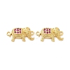 Rack Plating Brass Micro Pave Cubic Zirconia Connector Charms KK-D087-07G-2