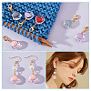 Transparent Glass Enamel Pendant Stitch Markers HJEW-AB00418-5