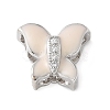 Brass Micro Pave Clear Cubic Zirconia Silde Charms KK-C086-02P-2