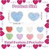 16Pcs 8 Colors Drusy Heart Resin Rhinestone Beads RESI-YW0006-24-2