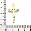 Brass Micro Pave Clear Cubic Zirconia Religion Crucifix Cross Connector Charms KK-Z100-22G-01-3