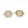 Natural Rose Quartz Links connectors G-L514-019D-2
