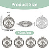40Pcs Tibetan Style Hollow Alloy Pendants TIBEP-FH0001-29AS-2
