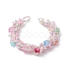 Flower Glass Seed Braided Beaded Bracelets BJEW-MZ00059-1