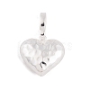 925 Sterling Silver Love Heart Pendants STER-P058-01C-S-1