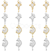 16Pcs 4 Style Alloy Micro Pave Cubic Zirconia Pendants FIND-DC0002-69-1