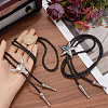2Pcs 2 Styles Adjustable Vintage PU Leather Bolo Tie NJEW-GF0001-13AS-3