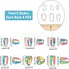 48Pcs 6 Style Ion Plating(IP) & PVD Vacuum Plating 304 Stainless Steel Snap On Bails STAS-UN0027-87-5