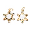 Christmas Themed Brass Micro Pave Cubic Zirconia Pendants ZIRC-L101-09G-1