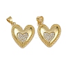 Brass Micro Pave Cubic Zirconia Pendants KK-I358-068G-01-1