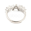 26Pcs 26 Style Initial Letter A~Z Clear Cubic Zirconia Adjustable Rings Set RJEW-Q781-17P-4