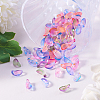 100Pcs 5 Colors Handmade Foil Glass Charms FOIL-CJ0001-09-6