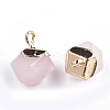 Electroplate Natural & Synthetic Gemstone Star Cut Round Charms G-S344-08-M-3
