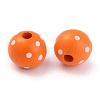 Dyed Natural Wooden Beads WOOD-O005-01H-2