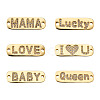 Brass Micro Pave Cubic Zirconia Links ZIRC-TA0001-14G-2