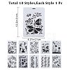 10Pcs 10 Styles PP Plastic Hollow Out Drawing Painting Stencils Templates DIY-GF0007-35-2