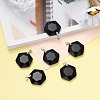 Natural Dyed & Heated Black Agate Pendants G-E487-95F-4