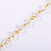 Handmade Rondelle Glass Beads Chains for Necklaces Bracelets Making AJEW-JB00037-04-1