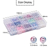 900Pcs 15 Style Rainbow ABS Plastic Imitation Pearl Beads OACR-YW0001-13-4