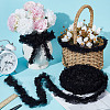 10M Double Layer Polyester Flower Elastic Lace Trim OCOR-DC0001-21B-4