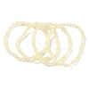 Natural Golden Silk Jade Round Beaded Stretch Bracelets for Women BJEW-F535-01A-4