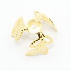 3-Petal Brass Flower Bead Caps KK-M010-01G-2