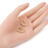Brass Micro Pave Clear Cubic Zirconia Hoop Earring Findings ZIRC-YW0001-07G-4