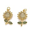 Brass Micro Pave Cubic Zirconia Pendants ZIRC-L100-039G-1