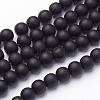 Synthetic Black Stone Beads Strands G508-6-1