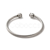 Non-Tarnish 304 Stainless Steel Cuff Bangles BJEW-P310-01P-3