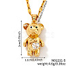 Brass Pave Cubic Zirconia Cute Bear Pendant Necklaces for Women ZL7523-5-1