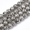 Electroplated Natural Lava Rock Beads Strands G-T098-01C-10-1