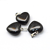 Heart Natural Black Stone Pendants X-G-Q371-05-2